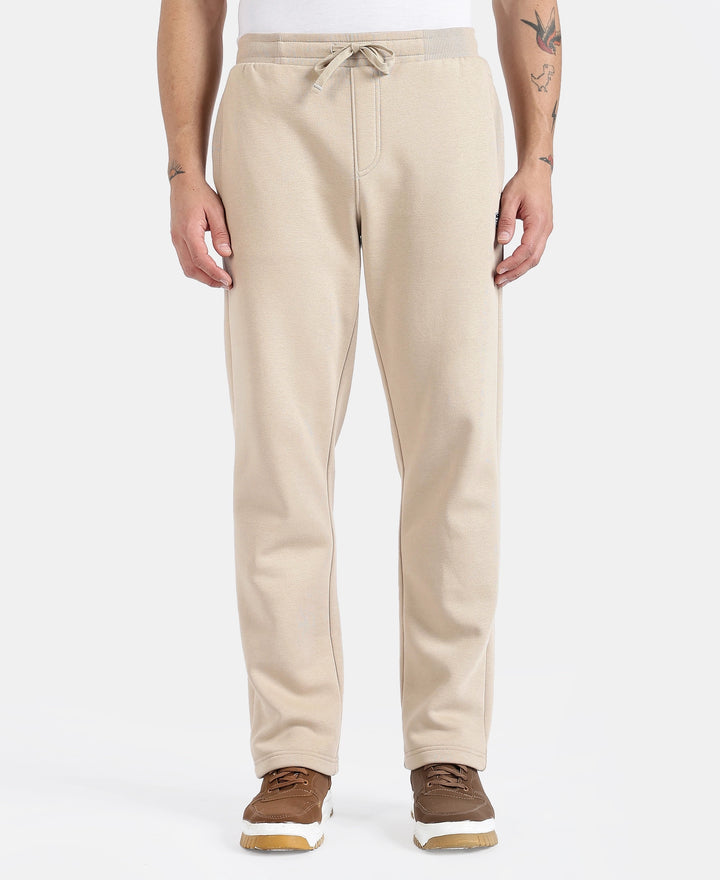 Super Combed Cotton Rich Straight Fit Fleece Trackpants with StayWarm Technology - Pure Cashmere
