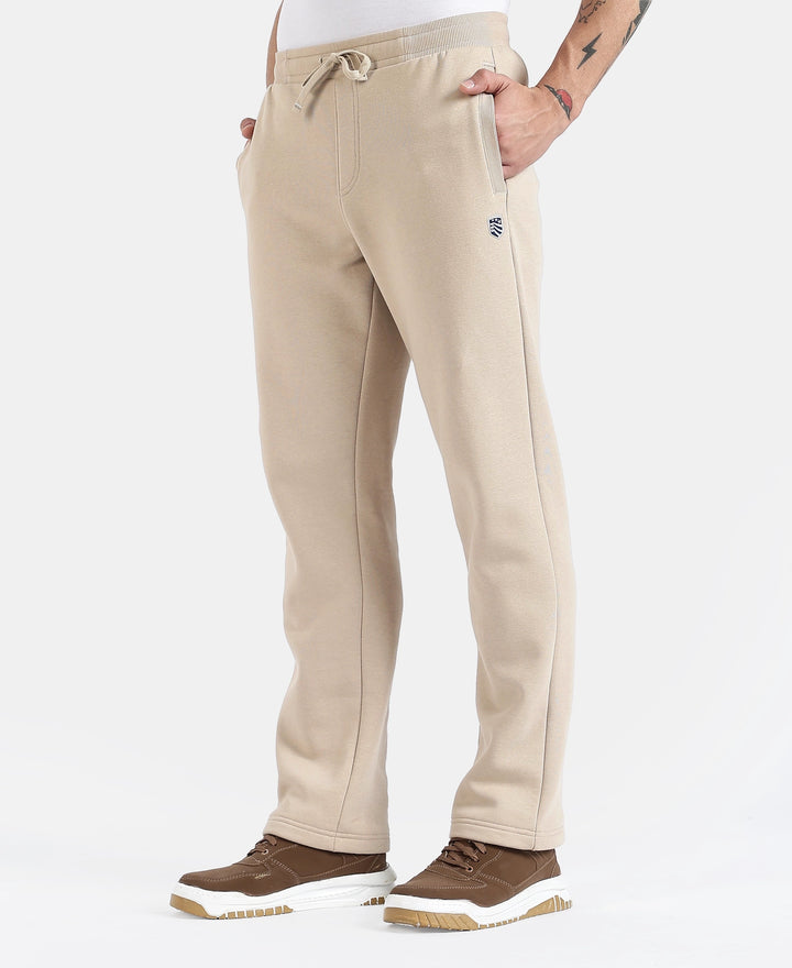 Super Combed Cotton Rich Straight Fit Fleece Trackpants with StayWarm Technology - Pure Cashmere