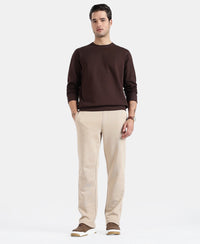 Super Combed Cotton Rich Straight Fit Fleece Trackpants with StayWarm Technology - Pure Cashmere