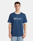 Super Combed Cotton Rich Relaxed Fit Graphic Printed T-Shirt - Insignia Blue