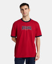 Super Combed Cotton Rich Relaxed Fit Graphic Printed T-Shirt - Shanghai Red