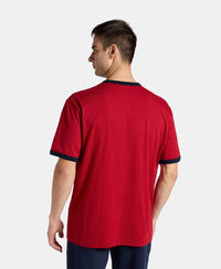 Super Combed Cotton Rich Relaxed Fit Graphic Printed T-Shirt - Shanghai Red
