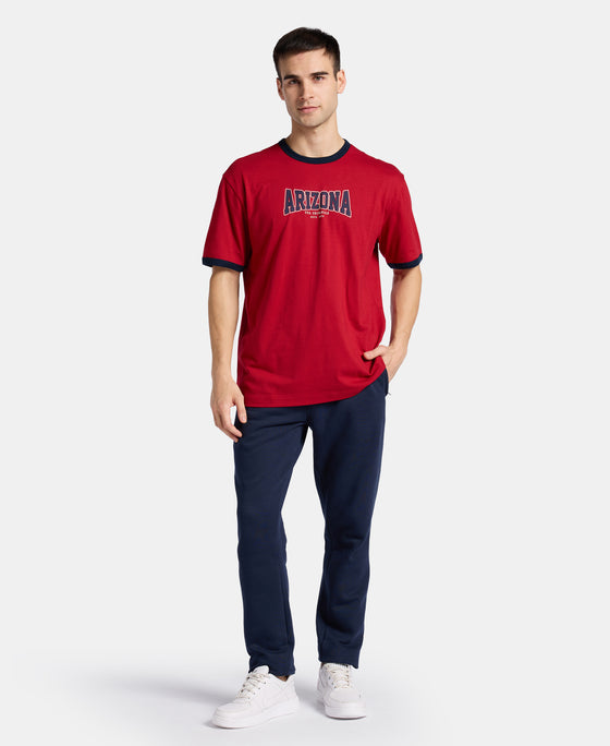 Super Combed Cotton Rich Relaxed Fit Graphic Printed T-Shirt - Shanghai Red