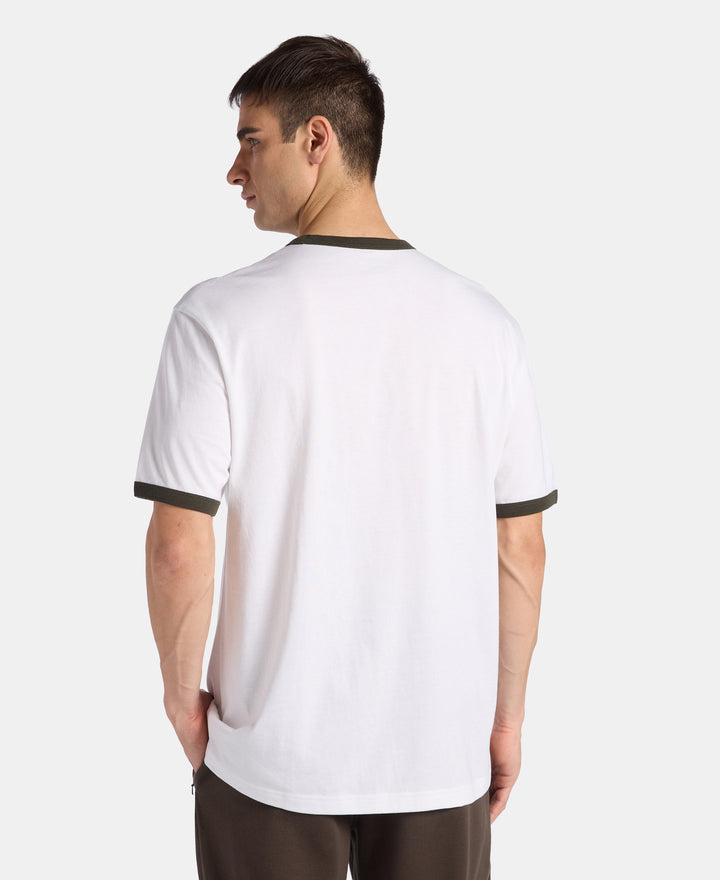 Super Combed Cotton Rich Relaxed Fit Graphic Printed T-Shirt - White