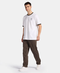 Super Combed Cotton Rich Relaxed Fit Graphic Printed T-Shirt - White