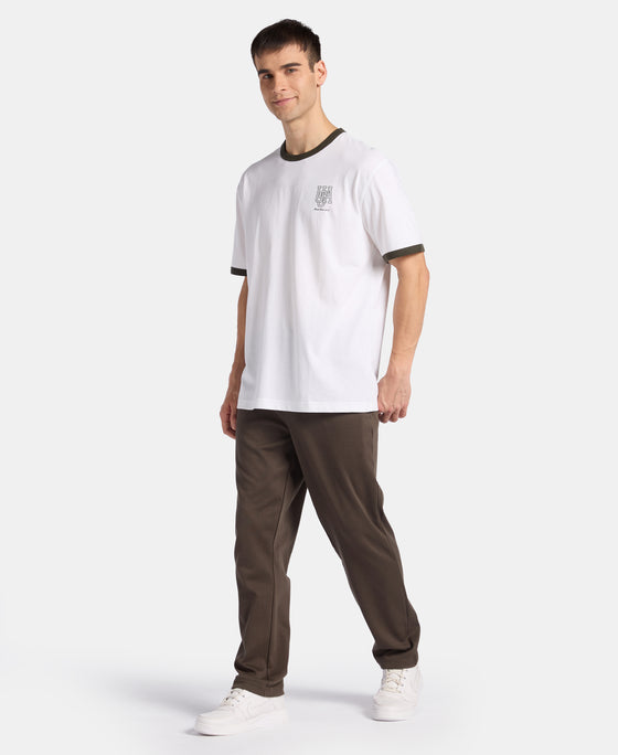 Super Combed Cotton Rich Relaxed Fit Graphic Printed T-Shirt - White