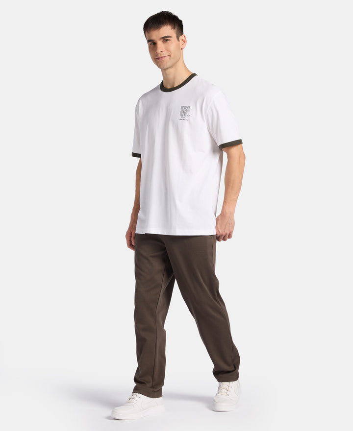 Super Combed Cotton Rich Relaxed Fit Graphic Printed T-Shirt - White