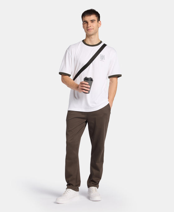 Super Combed Cotton Rich Relaxed Fit Graphic Printed T-Shirt - White