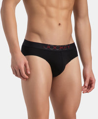Super Combed Cotton Elastane Stretch Solid Brief with Ultrasoft Waistband - Black