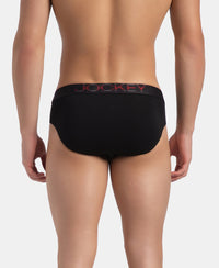 Super Combed Cotton Elastane Stretch Solid Brief with Ultrasoft Waistband - Black