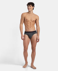 Super Combed Cotton Elastane Stretch Solid Brief with Ultrasoft Waistband - Charcoal Melange