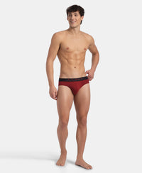 Super Combed Cotton Elastane Stretch Solid Brief with Ultrasoft Waistband - Sundried Tomato