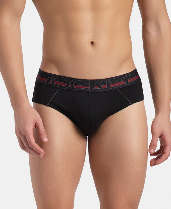 Super Combed Cotton Solid Brief with Ultrasoft Waistband - Black