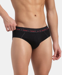 Super Combed Cotton Solid Brief with Ultrasoft Waistband - Black