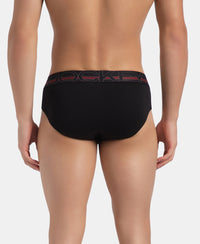 Super Combed Cotton Solid Brief with Ultrasoft Waistband - Black
