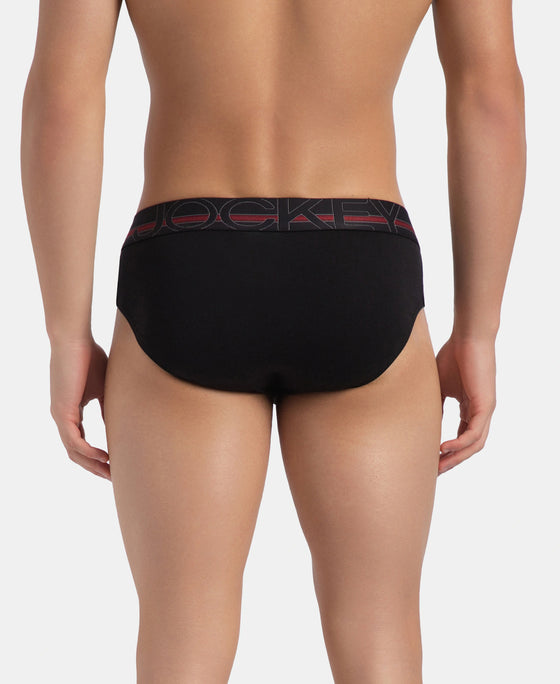 Super Combed Cotton Solid Brief with Ultrasoft Waistband - Black