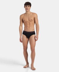 Super Combed Cotton Solid Brief with Ultrasoft Waistband - Black