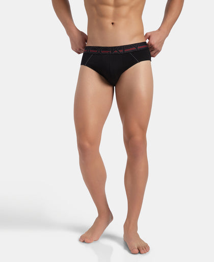 Super Combed Cotton Solid Brief with Ultrasoft Waistband - Black