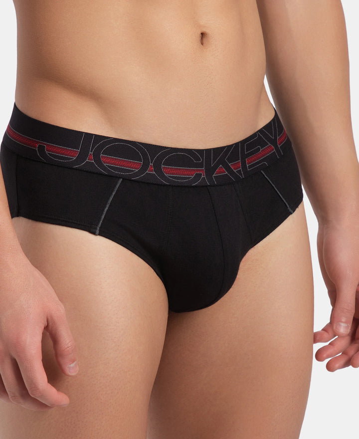 Super Combed Cotton Solid Brief with Ultrasoft Waistband - Black