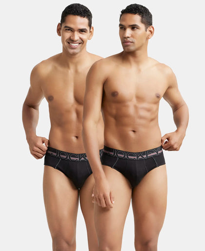 Super Combed Cotton Solid Brief with Ultrasoft Waistband - Black (Pack of 2)