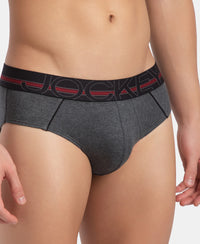 Super Combed Cotton Solid Brief with Ultrasoft Waistband - Charcoal Melange