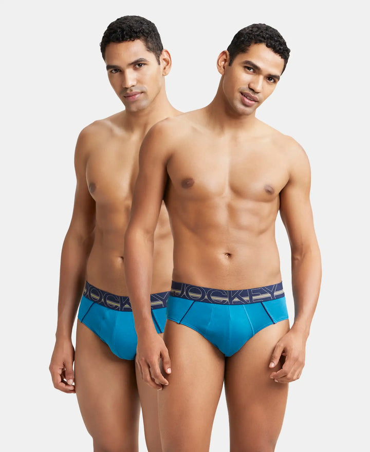 Super Combed Cotton Solid Brief with Ultrasoft Waistband - Celestial (Pack of 2)
