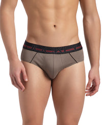 Super Combed Cotton Solid Brief with Ultrasoft Waistband - Dark Khaki