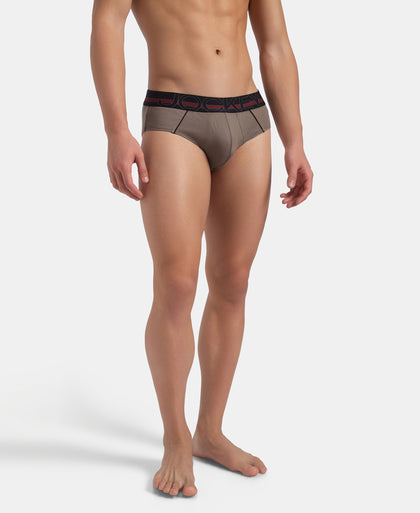 Super Combed Cotton Solid Brief with Ultrasoft Waistband - Dark Khaki