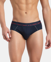 Super Combed Cotton Solid Brief with Ultrasoft Waistband - Navy
