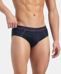 Super Combed Cotton Solid Brief with Ultrasoft Waistband - Navy