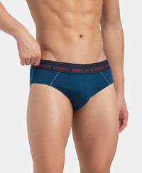 Super Combed Cotton Solid Brief with Ultrasoft Waistband - Poseidon