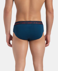 Super Combed Cotton Solid Brief with Ultrasoft Waistband - Poseidon