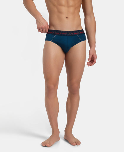Super Combed Cotton Solid Brief with Ultrasoft Waistband - Poseidon