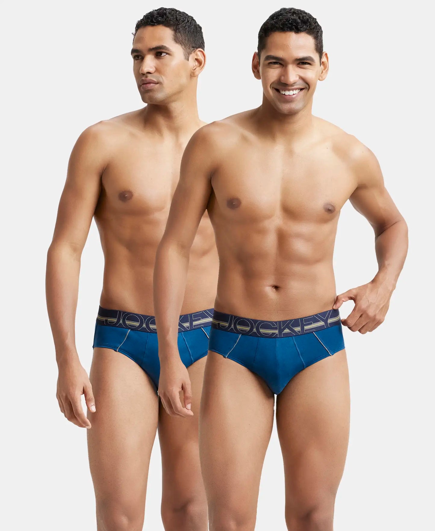 Super Combed Cotton Solid Brief with Ultrasoft Waistband - Poseidon (Pack of 2)