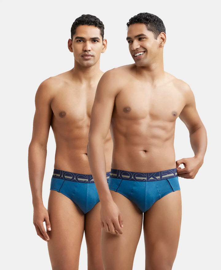 Super Combed Cotton Solid Brief with Ultrasoft Waistband - Seaport Teal (Pack of 2)