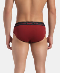 Super Combed Cotton Solid Brief with Ultrasoft Waistband - Sundried Tomato
