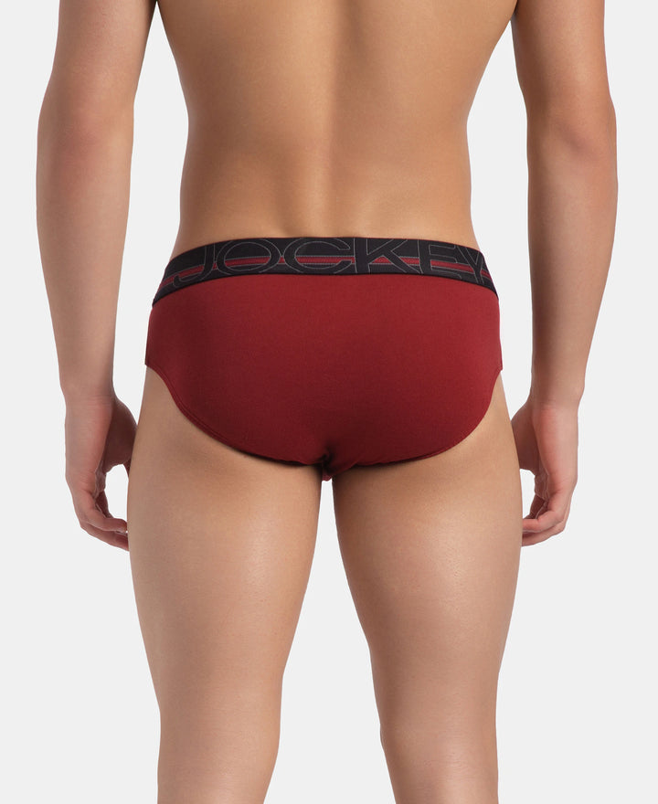 Super Combed Cotton Solid Brief with Ultrasoft Waistband - Sundried Tomato