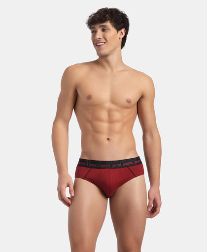Super Combed Cotton Solid Brief with Ultrasoft Waistband - Sundried Tomato