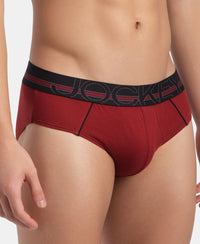 Super Combed Cotton Solid Brief with Ultrasoft Waistband - Sundried Tomato
