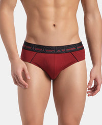 Super Combed Cotton Solid Brief with Ultrasoft Waistband - Sundried Tomato (Pack of 2)