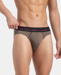 Super Combed Cotton Rib Solid Brief with Ultrasoft Waistband - Dark Khaki (Pack of 2)