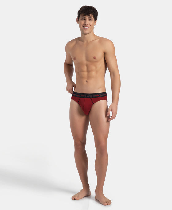 Super Combed Cotton Rib Solid Brief with Ultrasoft Waistband - Sundried Tomato