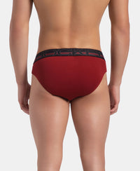 Super Combed Cotton Rib Solid Brief with Ultrasoft Waistband - Sundried Tomato (Pack of 2)