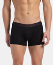 Super Combed Cotton Elastane Stretch Solid Trunk with Ultrasoft Waistband - Black