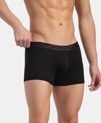 Super Combed Cotton Elastane Stretch Solid Trunk with Ultrasoft Waistband - Black