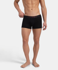 Super Combed Cotton Elastane Stretch Solid Trunk with Ultrasoft Waistband - Black