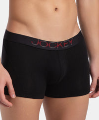 Super Combed Cotton Elastane Stretch Solid Trunk with Ultrasoft Waistband - Black