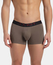 Super Combed Cotton Elastane Stretch Solid Trunk with Ultrasoft Waistband - Dark Khaki