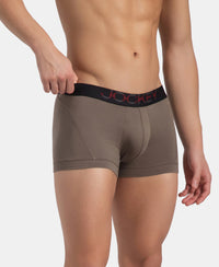 Super Combed Cotton Elastane Stretch Solid Trunk with Ultrasoft Waistband - Dark Khaki