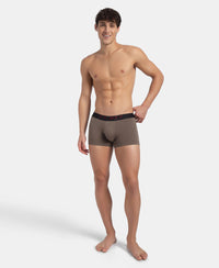 Super Combed Cotton Elastane Stretch Solid Trunk with Ultrasoft Waistband - Dark Khaki